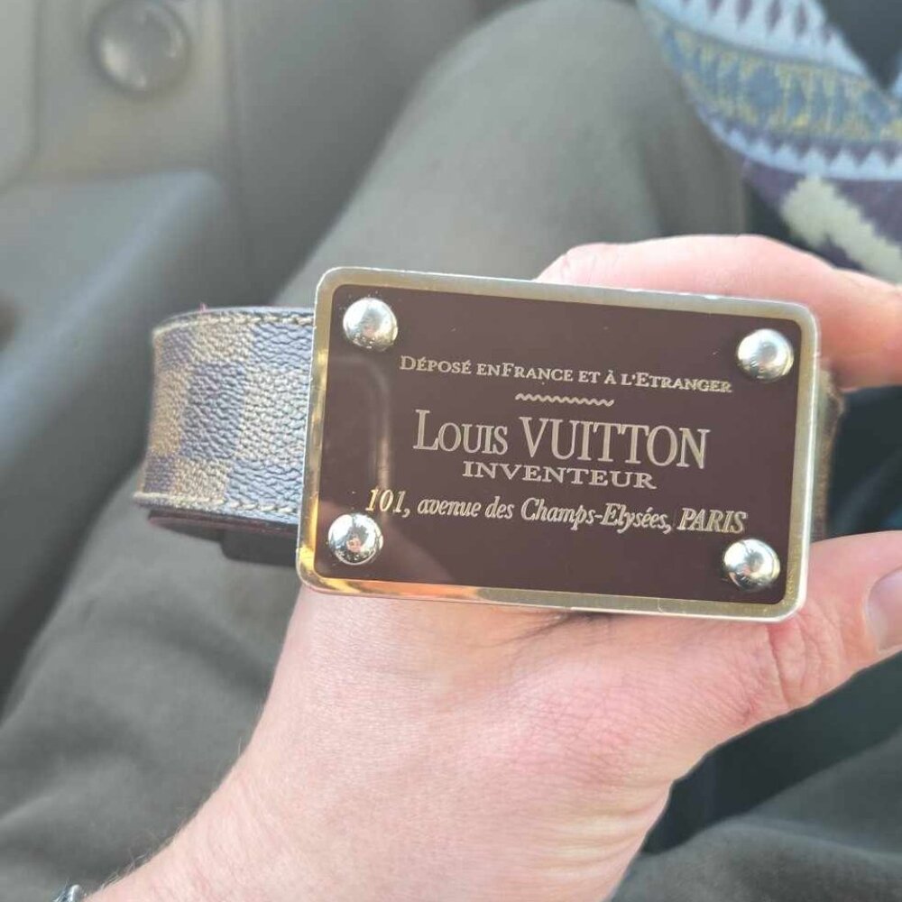 Louis Vuitton Belt Damier Santur Enventour M9677 Ebene Men's Women